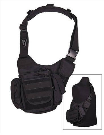 Сумка тактична через плече багатофункціональна. Mil-tec 13726502 Black, фото 1