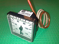 Термометр із капіляром 45х45мм. MMG 0-120°C град. Виробник Угорщина