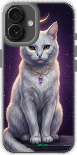 Чехол на iPhone 16 Plus Mystic White Cat Gothic Dark Purple Gold "6805pc-3714-72104"