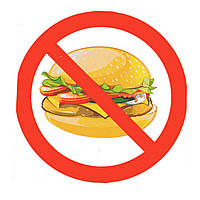 Табличка-наклейка зі знаком "Вхід із їжею заборонений"