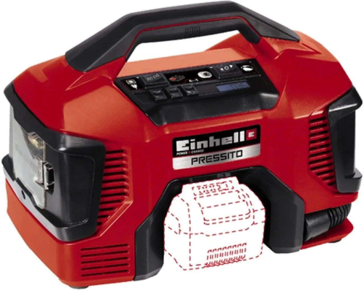 Компрессор Einhell Pressito аккумуляторный гибридный 18 В 90 Вт, фото 1