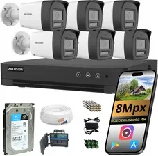 Комплект камери Hikvision для моніторингу 6 Аналог 8Mpx Ir Led 1TB, фото 1
