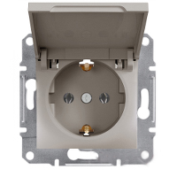 Розетка з кришкою і заземленням Schneider Electric Asfora Бронза EPH3100169