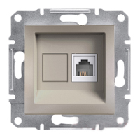 Розетка телефонна RJ11 на 4 контакту Schneider Electric Asfora Бронза EPH4100169