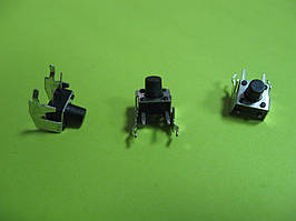 Кнопка тактова 6x6x7 mm DIP 4pin кутова з підставкою