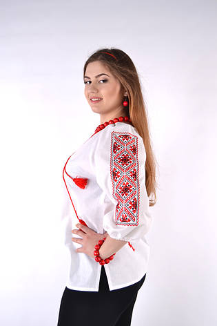 Жіноча вишиванка, білий штапель, "Руслана", фото 1