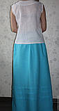 Спідниця довга з натурального льону будь-якого кольору. Блузу можна підібрати окремо, фото 3