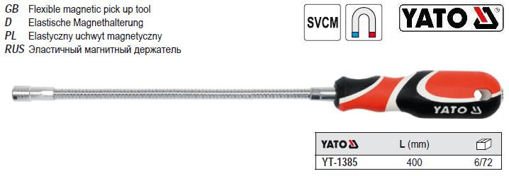 Захват магнітний YATO тримач гнучкий l=400 мм YT-1385
