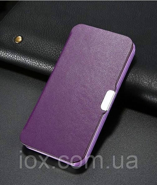 Бардовий чохол-книжка на магнітній застібці для Iphone 5/5S