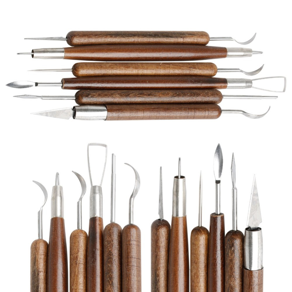 Инструменты дерево-металл, 6 штук, двусторонние стеки для лепки - фото 2 - id-p510707562