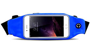 Синій універсальний водонепроникний чохол-сумка на пояс для телефонів з діагоналлю до 5.7"дюймів