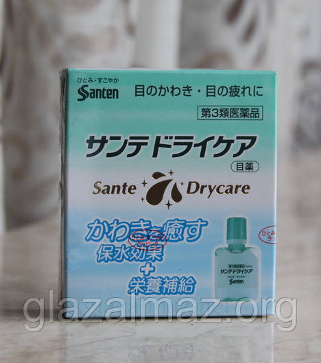 Капли для глаз Sante Drycare - искусственная слеза по-японски. Без ментола - фото 2 - id-p34225845