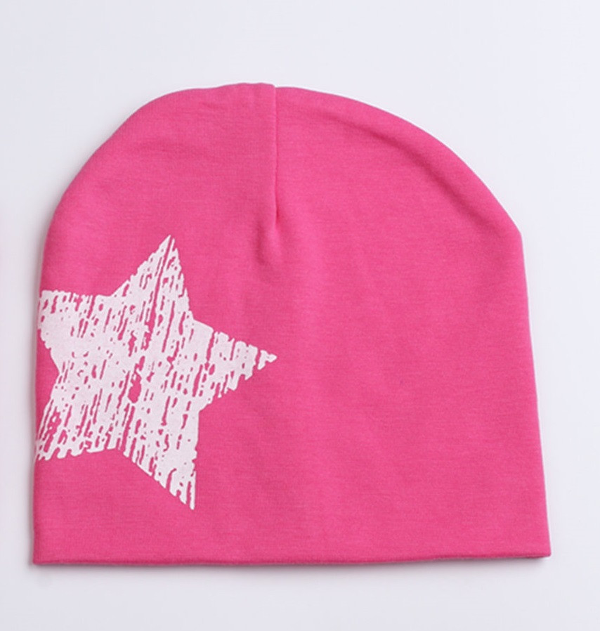 Шапочка осіння із зіркою для дівчинки