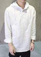 Рубаха мужская с капюшоном из натруального льна, разные цвета, все размеры. Пляжная рубаха от ожегов
