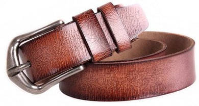 Интересный ремень из искусственной кожи 305253 коричневый ДхШ: 125х4 см.