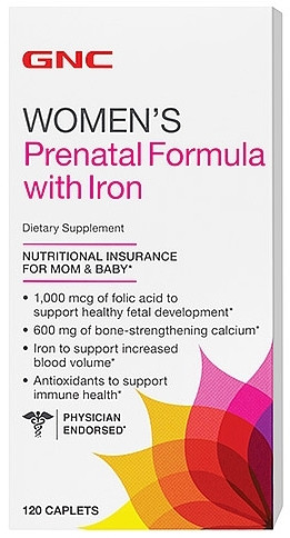 GNC Prenatal Formula with Iron 120 caplets