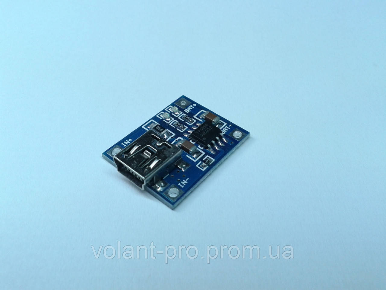 Модуль зарядки Li-ion аккумуляторов TP4056, mini USB - фото 1 - id-p510766643