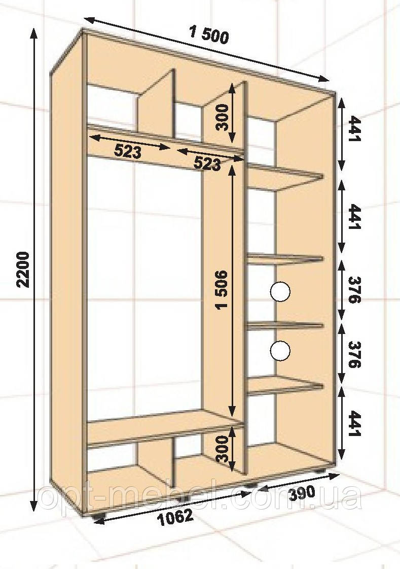 Шафа-купе ШК-02 1500х600х2200