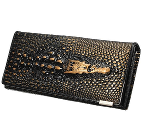Жіночий гаманець із натуральної шкіри з 3D зображенням крокодила