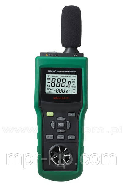 Шумомір Mastech MS6300 5 в 1, анемометр, термометр, люксметр та гігрометр