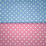 Тканина з горошинками 7 мм на малиновому тлі, фото 4