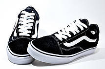 Кросівки унісекс у стилі Vans Old Skool, Black/White, фото 2