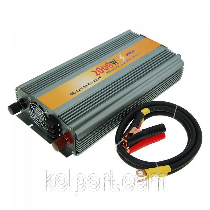 Инвертор 12v-220v 2000W DC to AC power invertor - фото 2 - id-p34240768