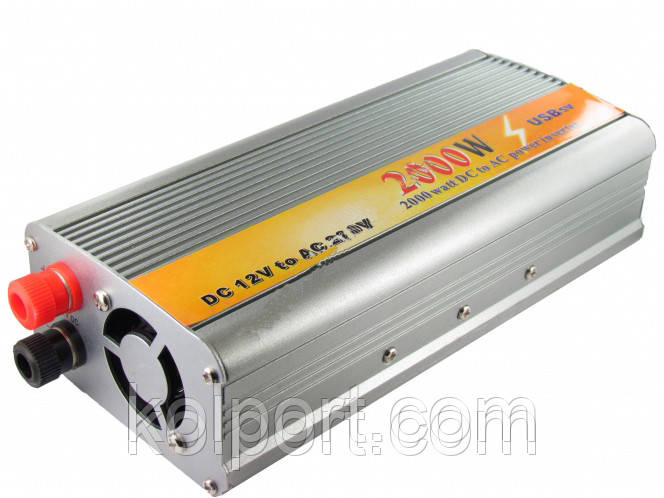Инвертор 12v-220v 2000W DC to AC power invertor - фото 1 - id-p34240768