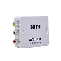 AV в HDMI адаптер KENVS AV2HDMI, конвертор AV (RCA) сигнала в HDMI для подключения CCTV аппаратуры к HDMI TV