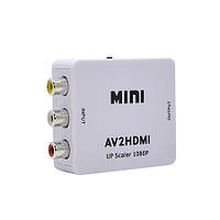 AV в HDMI адаптер KENVS AV2HDMI, конвертор AV (RCA) сигналу HDMI для підключення CCTV апаратури до HDMI TV
