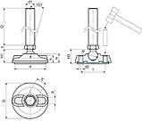 Опора діам.105 M16x70, фото 2