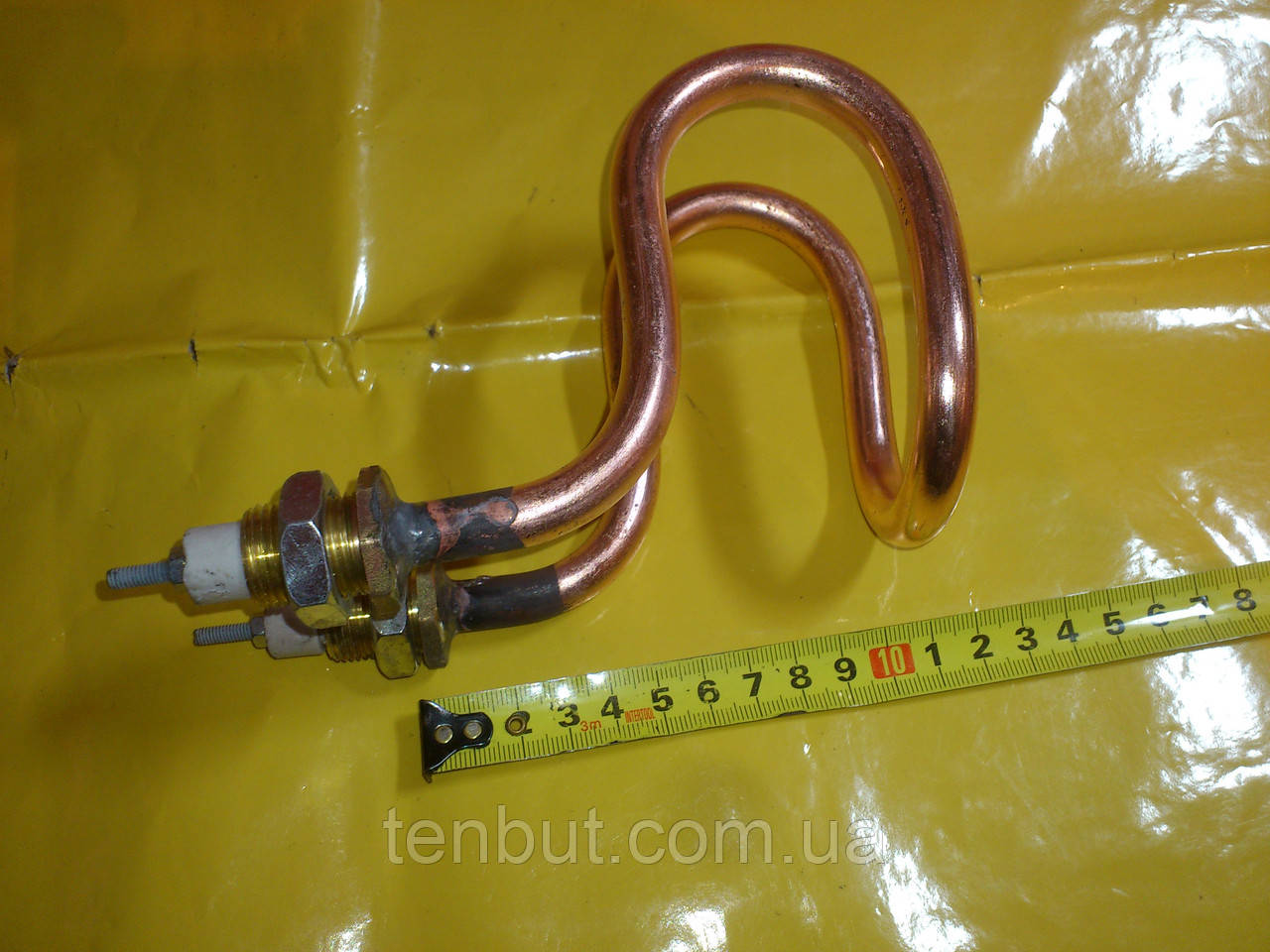 Мідний тен лижа гнута для дистиллированния води 1.5 кВт. / 220 В. різьба м-18 мм. Україна ., фото 1