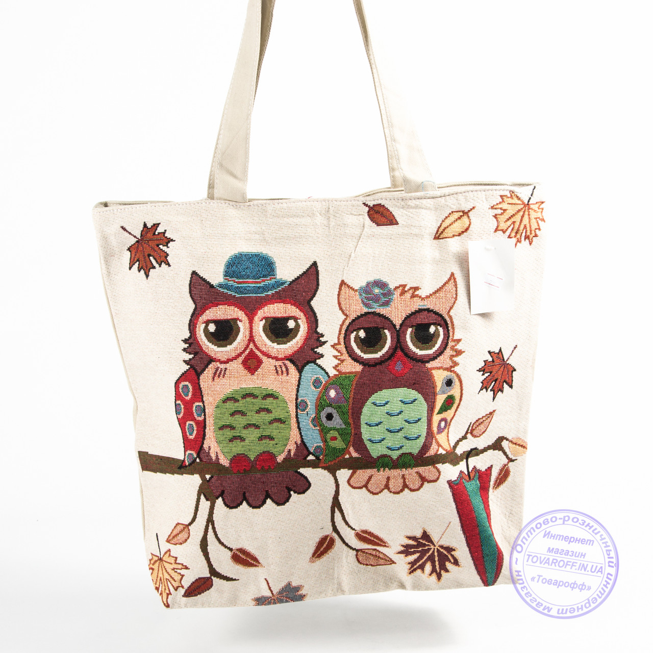 Торба з малюнком бежева - 729