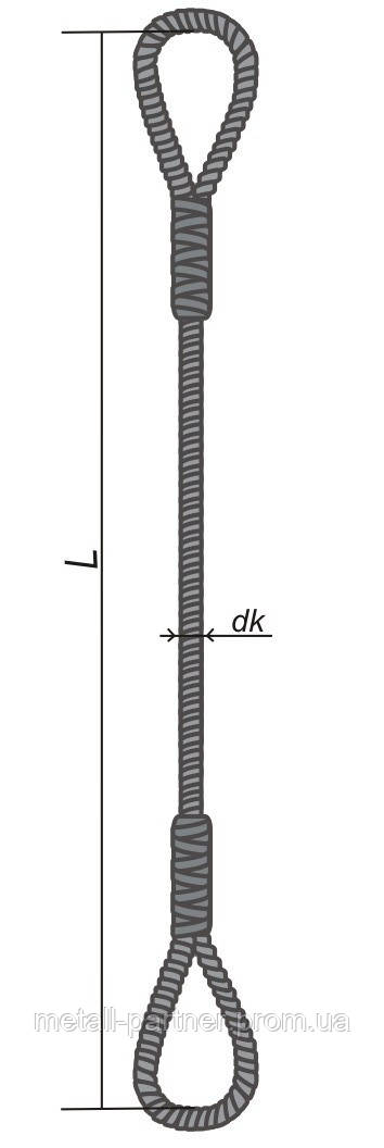 Строп канатный двухпетлевой 42,0мм - фото 1 - id-p511054880