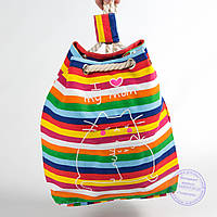 Еко рюкзак с рисунком разноцветная с котами - 728