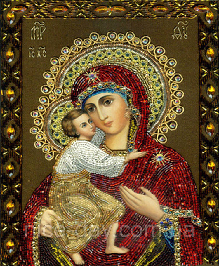 Картина для малювання камінням Diamond painting Алмазна вишивка "Богородиця з Ним", фото 1