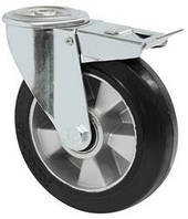 Колесо 2706-N-200-B(27 "Norma") Ø 200 мм, поворотное колесо, резиновое колесо промышленное, колесо на тележку
