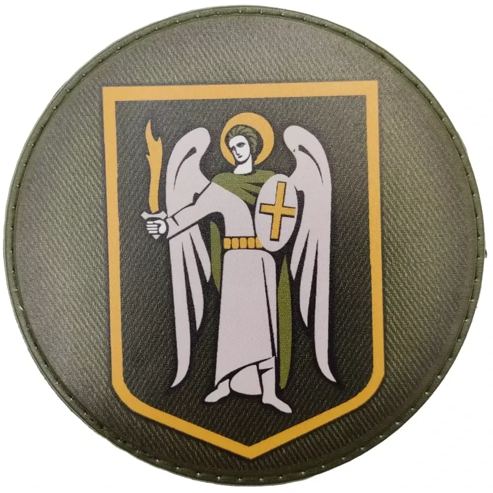 Патч / шеврон Архангел Михаил круглый олива {2036-piho}, фото 1