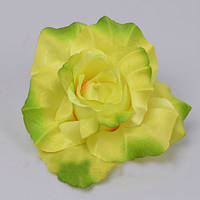 Головка розы 10см желто-зеленая Цветы искусственные