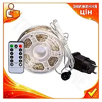 Гирлянда роса 200 метров 2000 LED с пультом синяя для окон дверей елей освещения на улице TR-44