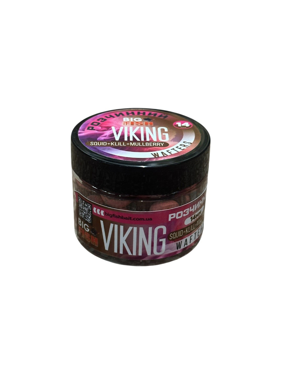 Вафтерс Big Fish Bait растворимый Viking (Krill - Mulberry - Squid), двухцветный, 14 мм, БФБрозваф04, фото 1