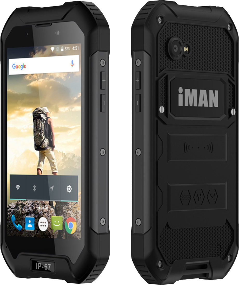 IMAN X5, IP67, 1/8 GB, 3000 мА·год, 5 Mpx, 4 ядра, Gorilla Glass 3, кнопка SOS, дисплей 4.5".