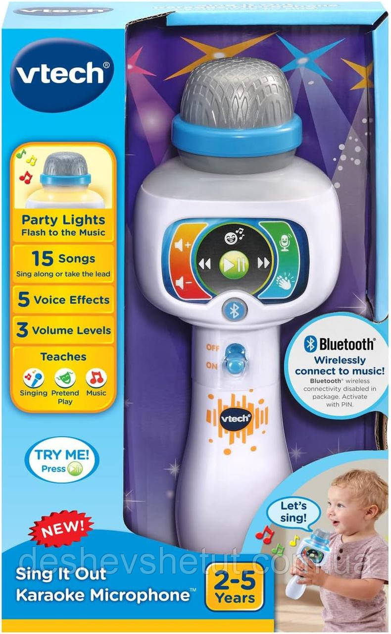 VTech Sing It Out Karaoke Microphone White 80-551060 Вітек Поспівай Музикальний мікрофон розвиваюча музикальна іграшка, фото 1