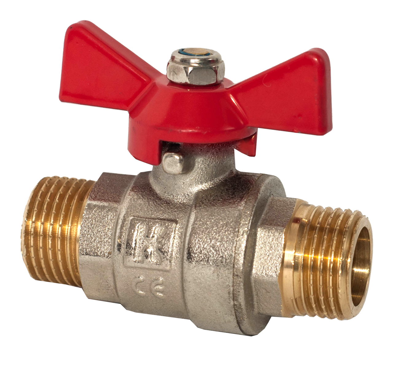 Кульовий кран для води 3/4"ПН червоний метелик RS-К Італія, фото 1