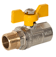 Кран кульовий 3/4" ЗВ з жовтим метеликом, проточка AMG