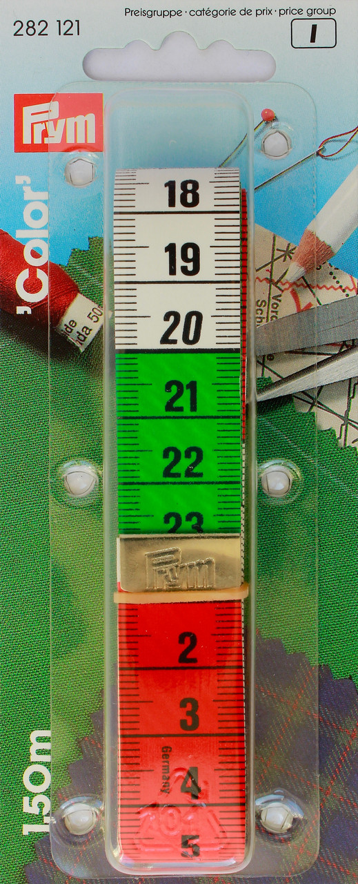 Сантиметр цветной белый зеленый красный по 10 см, обратная сторона желтая в сантиметрах 150 см Prym Германия - фото 1 - id-p511248046