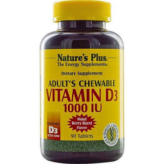 Витамин D Nature's Plus Adult's Chewable Vitamin D3 1000UI 90 табл Maui Berry Burst Flavor NTP1044 (000002301)