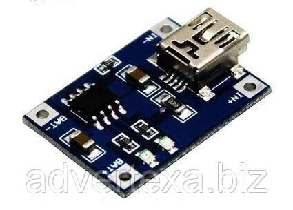 USB mini модуль заряджання Li-ION акумуляторів TP4056, фото 1