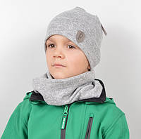 Детская шапочка с шарфиком на мальчика, комплект детский с подкладкой.