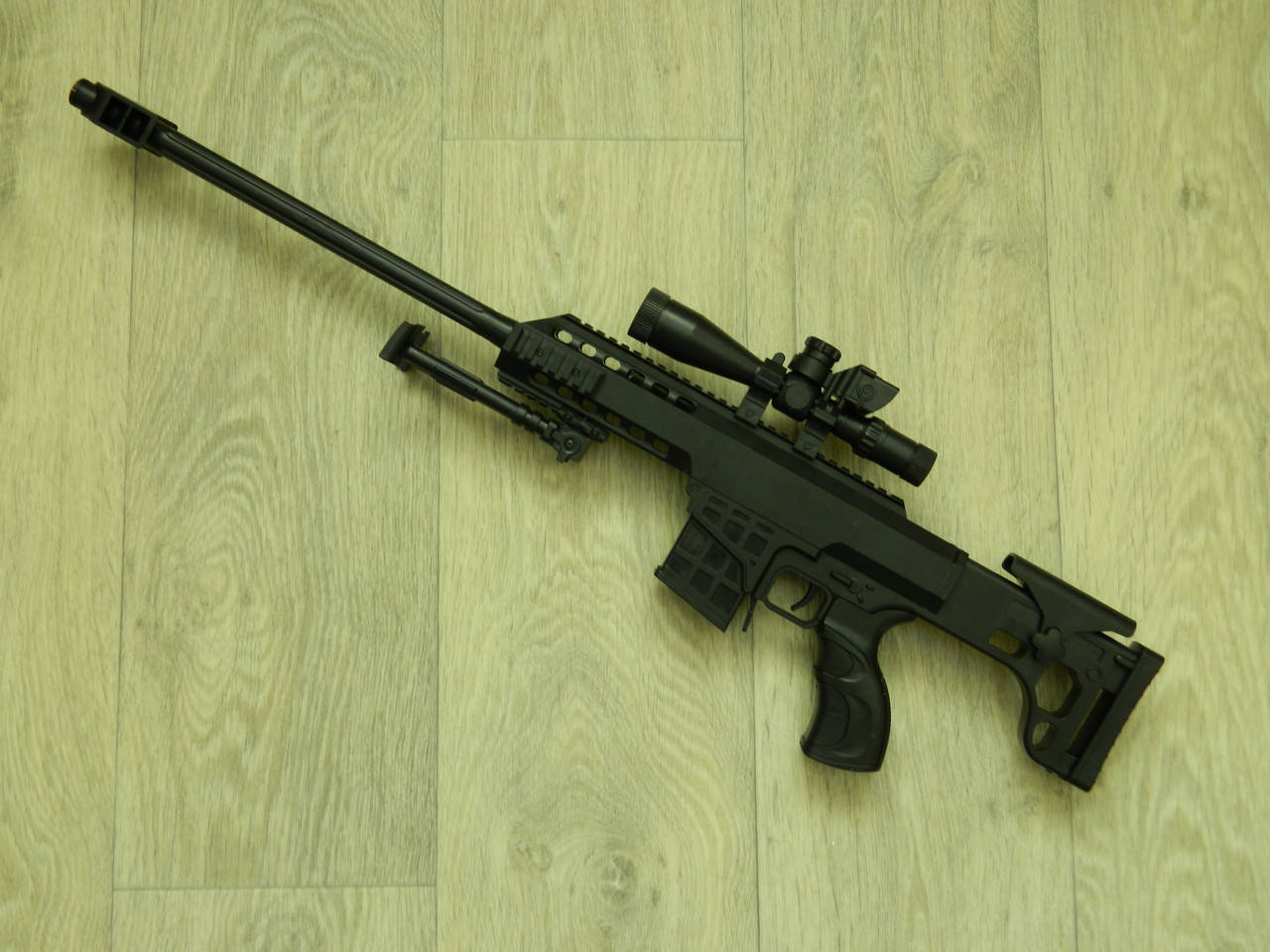 

Винтовка Снайперская Barret M82 с лазером на пластиковых шариках V2.0 Уценка, Черный